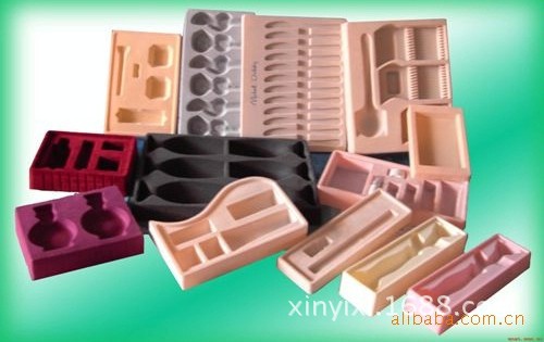 PVC塑料盒生活品电子产品化妆品有色植绒吸塑包装